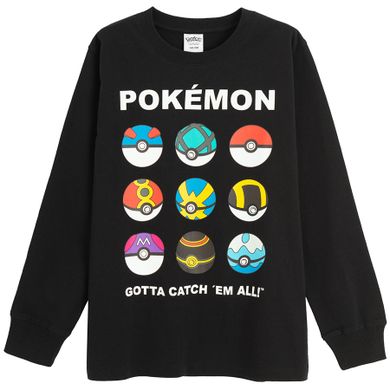 Cool Club, Bluzka chłopięca z długim rękawem, czarna, Pokemon