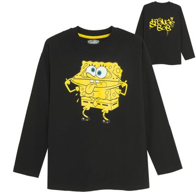 Cool Club, Bluzka chłopięca z długim rękawem, czarna, SpongeBob