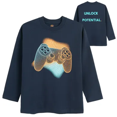 Cool Club, Bluzka chłopięca z długim rękawem, granatowa