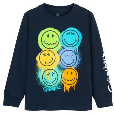 Cool Club, Bluzka chłopięca z długim rękawem, granatowa, SmileyWorld