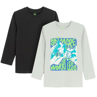 Cool Club, Bluzka chłopięca z długim rękawem, mix, zestaw, 2 szt.