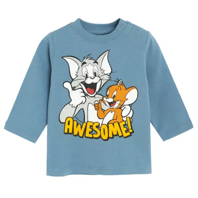 Cool Club, Bluzka chłopięca z długim rękawem, niebieska, Tom & Jerry