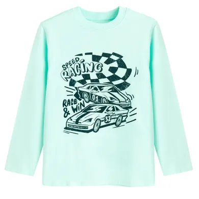 Cool Club, Bluzka chłopięca z długim rękawem, turkusowa