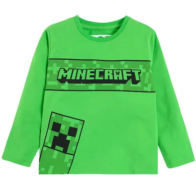 Cool Club, Bluzka chłopięca z długim rękawem, zielona, Minecraft