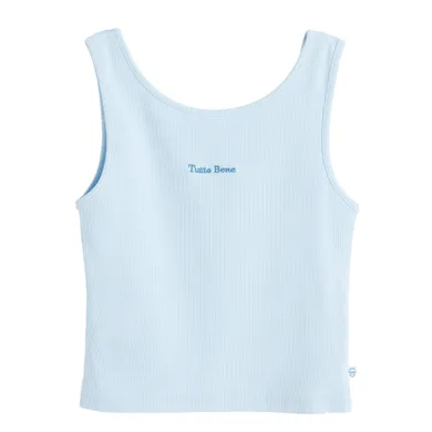 Cool Club, Bluzka dziewczęca bez rękawów, prążkowana, niebieska