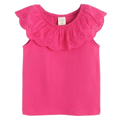 Cool Club, Bluzka dziewczęca bez rękawów, prążkowana, różowa