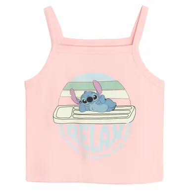 Cool Club, Bluzka dziewczęca na ramiączka, różowa, Lilo i Stitch
