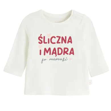 Cool Club, Bluzka dziewczęca z długim rękawem, biała