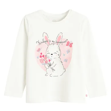 Cool Club, Bluzka dziewczęca z długim rękawem, biała