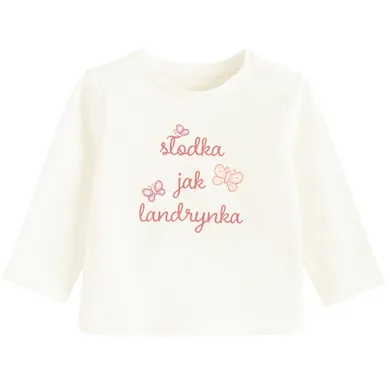 Cool Club, Bluzka dziewczęca z długim rękawem, biała