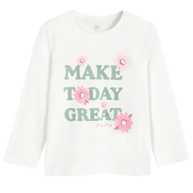 Cool Club, Bluzka dziewczęca z długim rękawem, biała