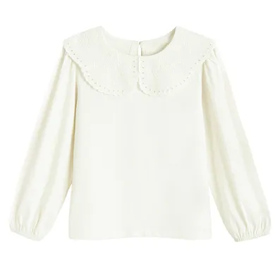 Cool Club, Bluzka dziewczęca z długim rękawem, biała