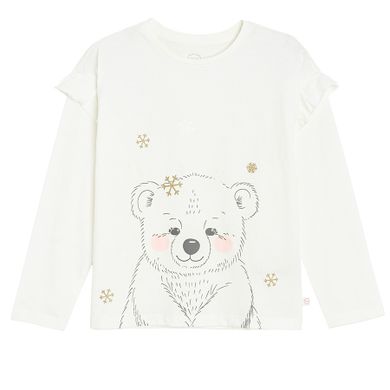 Cool Club, Bluzka dziewczęca z długim rękawem, biała