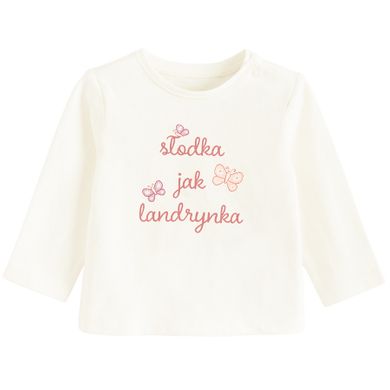 Cool Club, Bluzka dziewczęca z długim rękawem, biała