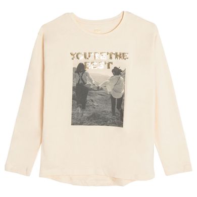 Cool Club, Bluzka dziewczęca z długim rękawem, ecru