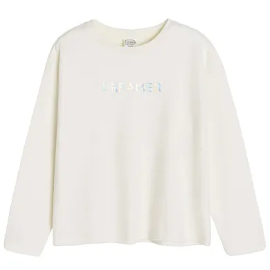 Cool Club, Bluzka dziewczęca z długim rękawem, ecru