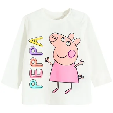 Cool Club, Bluzka dziewczęca z długim rękawem, ecru, Świnka Peppa