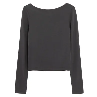 Cool Club, Bluzka dziewczęca z długim rękawem, grafitowa