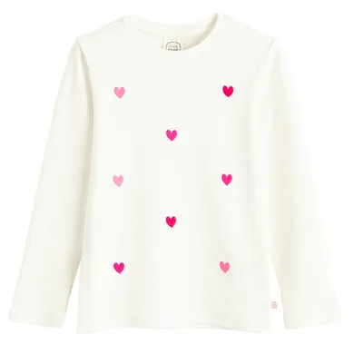 Cool Club, Bluzka dziewczęca z długim rękawem, prążkowana, biała