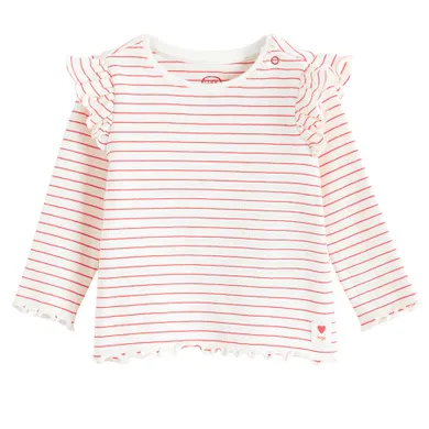 Cool Club, Bluzka dziewczęca z długim rękawem, prążkowana, biała
