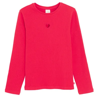 Cool Club, Bluzka dziewczęca z długim rękawem, prążkowana, czerwona