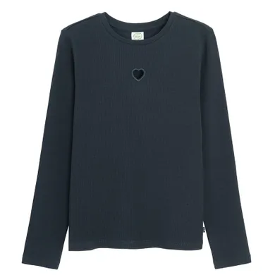 Cool Club, Bluzka dziewczęca z długim rękawem, prążkowana, granatowa