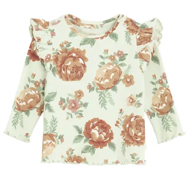 Cool Club, Bluzka dziewczęca z długim rękawem, prążkowana, jasnozielona