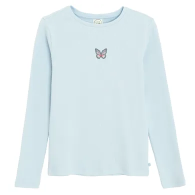 Cool Club, Bluzka dziewczęca z długim rękawem, prążkowana, niebieska