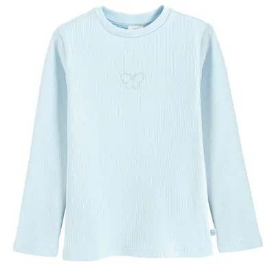 Cool Club, Bluzka dziewczęca z długim rękawem, prążkowana, niebieska