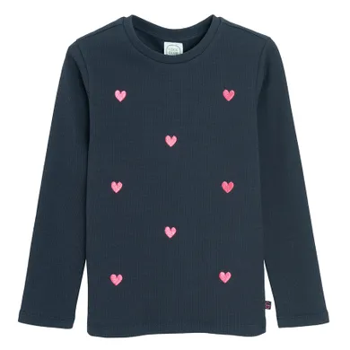 Cool Club, Bluzka dziewczęca z długim rękawem, prążkowana, niebieska