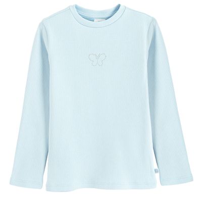 Cool Club, Bluzka dziewczęca z długim rękawem, prążkowana, niebieska