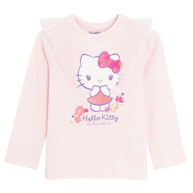 Cool Club, Bluzka dziewczęca z długim rękawem, różowa, Hello Kitty