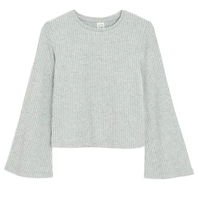 Cool Club, Bluzka dziewczęca z długim rękawem, sweterkowa, szara