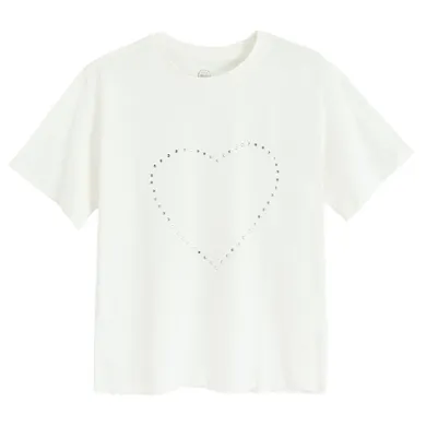 Cool Club, Bluzka dziewczęca z krótkim rękawem, biała