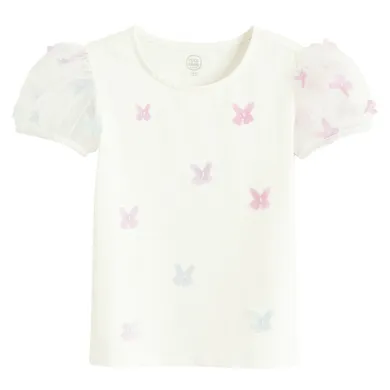 Cool Club, Bluzka dziewczęca z krótkim rękawem, biała