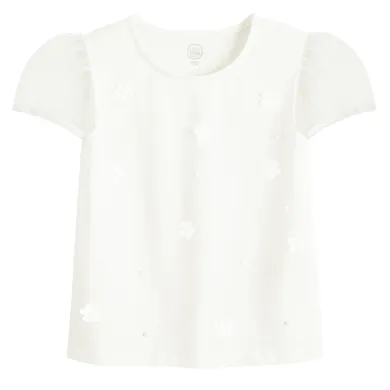 Cool Club, Bluzka dziewczęca z krótkim rękawem, biała