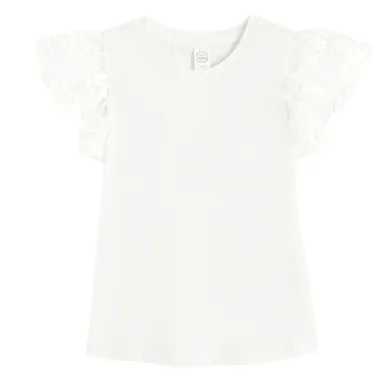 Cool Club, Bluzka dziewczęca z krótkim rękawem, biała