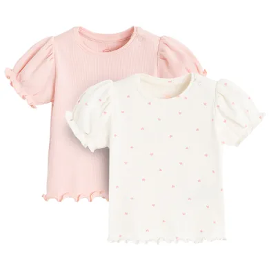 Cool Club, Bluzka dziewczęca z krótkim rękawem, prążkowana, mix, zestaw, 2 szt.