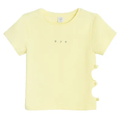 Cool Club, Bluzka dziewczęca z krótkim rękawem, prążkowana, żółta