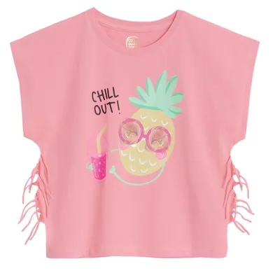 Cool Club, Bluzka dziewczęca z krótkim rękawem, różowa