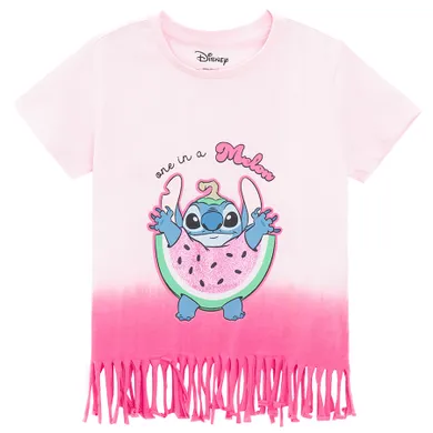 Cool Club, Bluzka dziewczęca z krótkim rękawem, różowa, Lilo i Stitch