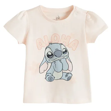 Cool Club, Bluzka dziewczęca z krótkim rękawem, różowa, Lilo i Stitch