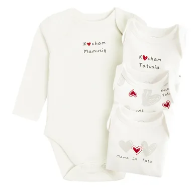 Cool Club, Body chłopięce z długim rękawem, białe, zestaw, 4 szt.