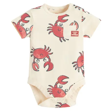 Cool Club, Body chłopięce z krótkim rękawem, beżowe