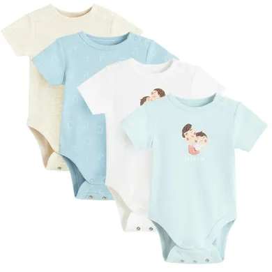 Cool Club, Body chłopięce z krótkim rękawem, mix, Pucio, zestaw, 4 szt.