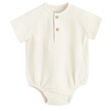Cool Club, Body chłopięce z krótkim rękawem, muślinowe, beżowe