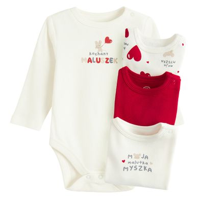 Cool Club, Body dziecięce z długim rękawem, mix, zestaw, 4 szt.