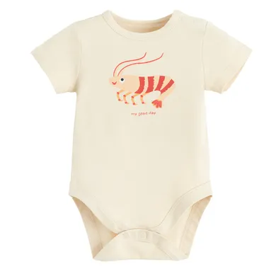 Cool Club, Body dziecięce z krótkim rękawem, beżowe