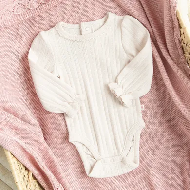 Cool Club, Body dziewczęce z długim rękawem, beżowe
