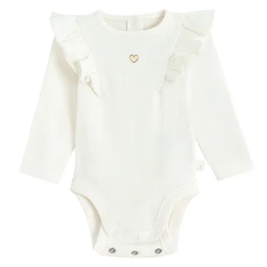 Cool Club, Body dziewczęce z długim rękawem, prążkowane, białe